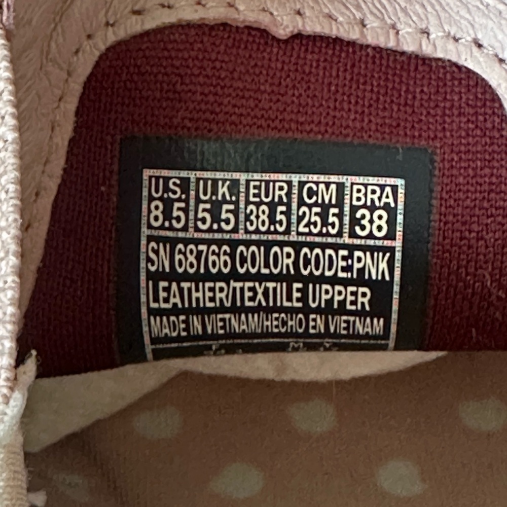 Women’s size 8.5 Mark Nason Pink and White polka-dot Casual Slip-On Sneakers - Picture 7 of 8